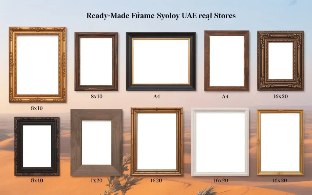 Common ready-made frame types available in UAE stores