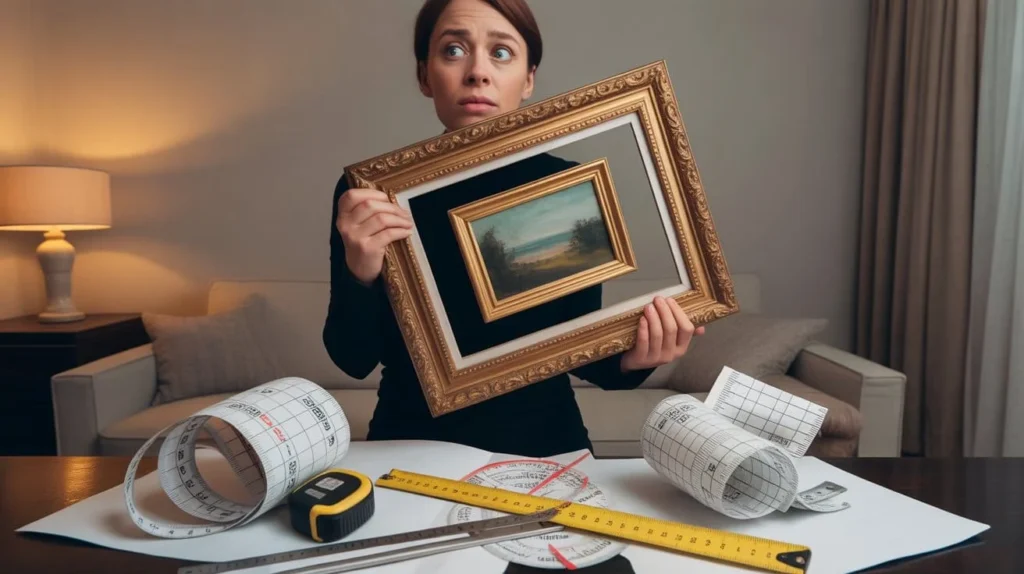 the wrong frame size and incorrect measurements in custom framing