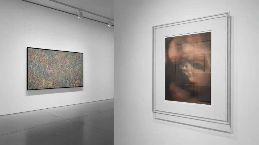 floating frame for canvas prints creating a contemporary gallery-like feel and depth on the wall.
