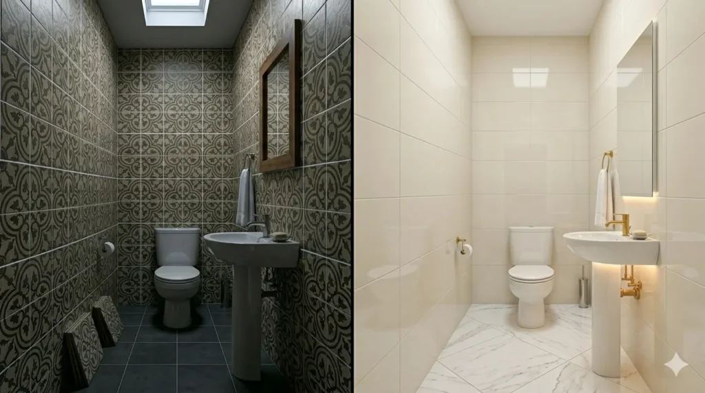 Before vs After Room Perception of printed tiles