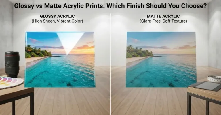 High sheen versus glare-free acrylic prints