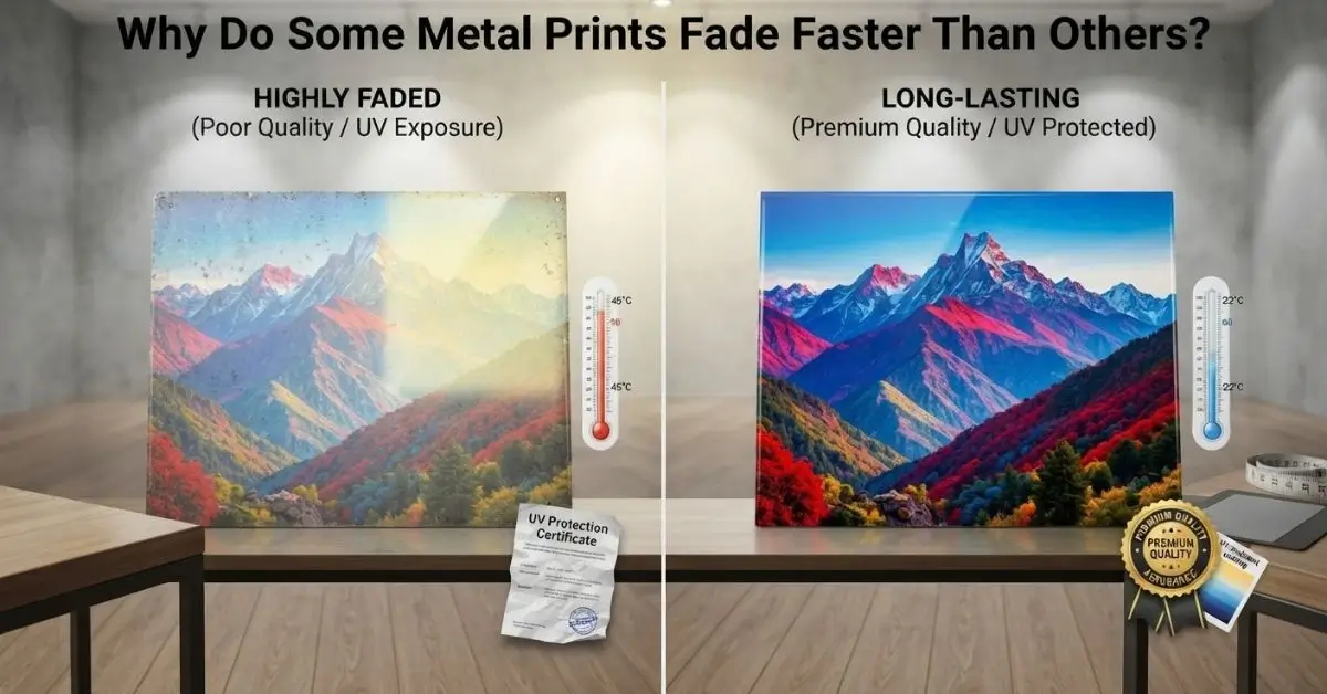 Faded versus long-lasting metal prints